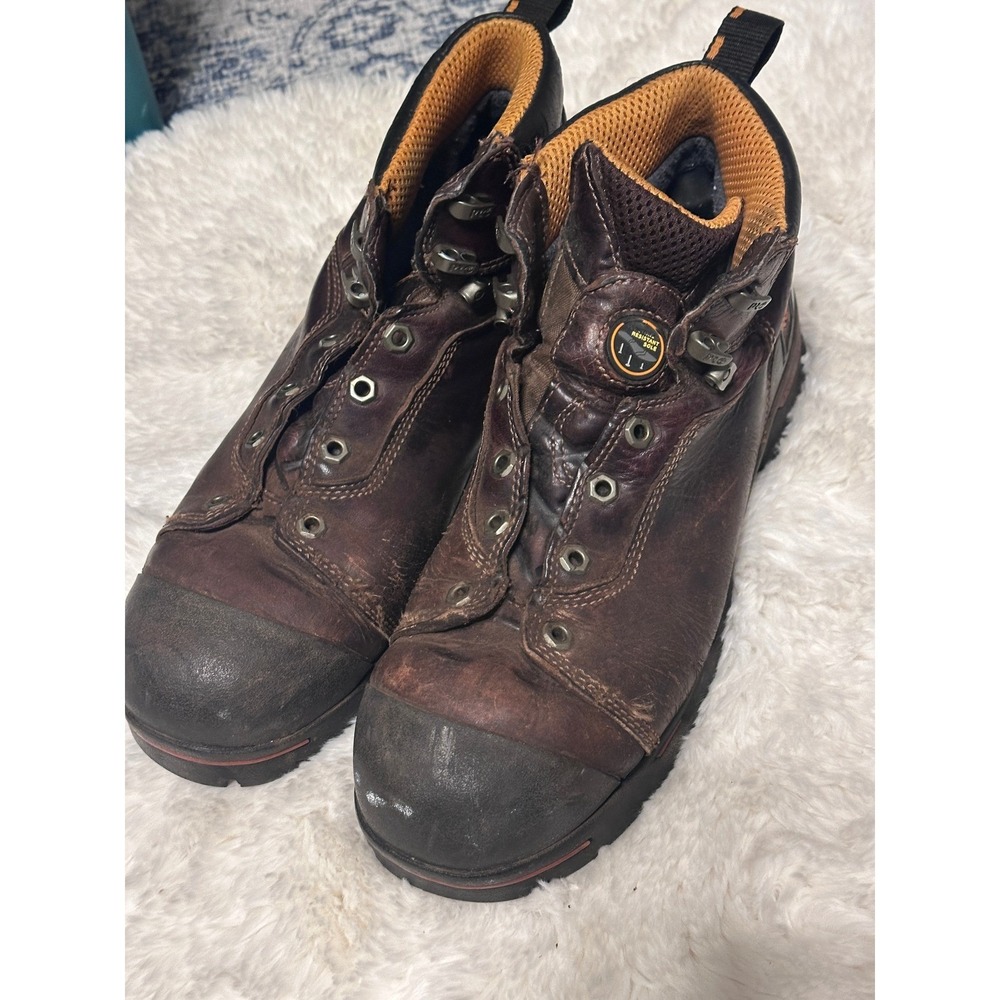 Timberland PRO Brown Leather Steel Toe Work Boots Ankle Boots